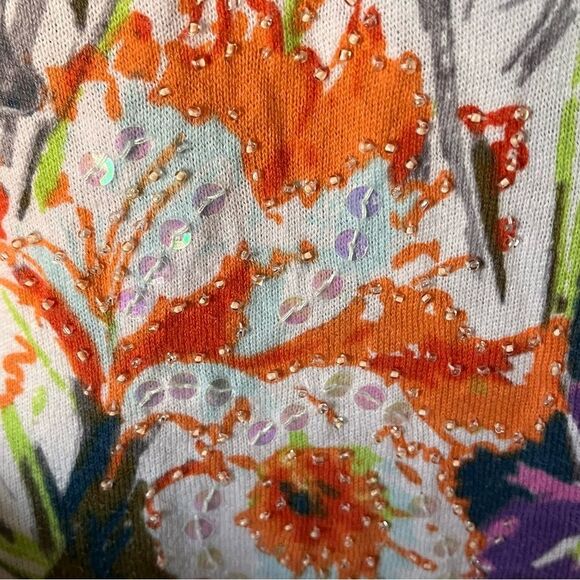 Lane Bryant 100% Cotton Floral Print Button Front V Neck Cardigan Size 18/20 - Picture 8 of 8